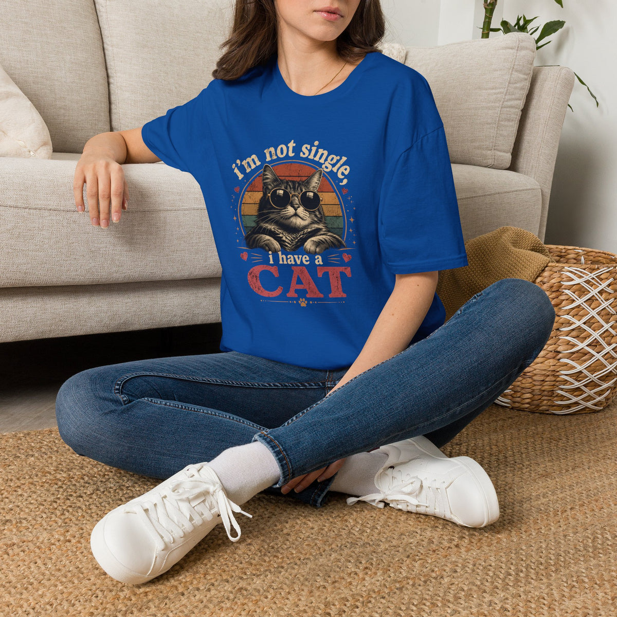 I'm Not Single, I Have a Cat T-Shirt — Retro Cat Sunglasses Graphic Tee