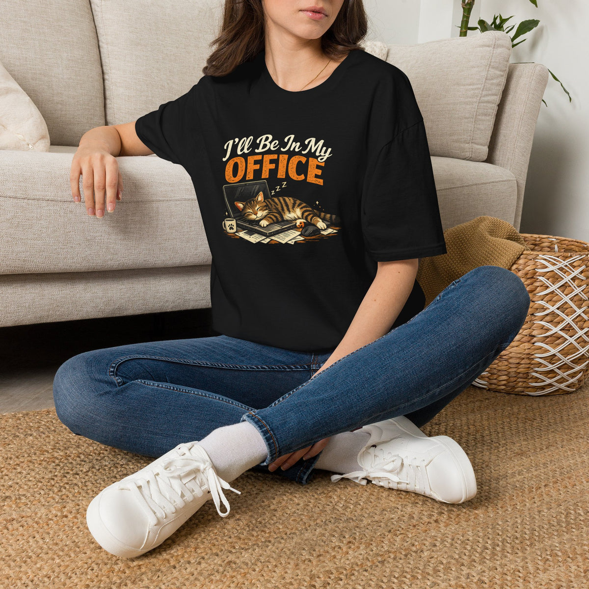 T-Shirt — I'll Be In My Office (Sleeping Cat) Cute Cat Lover Tee
