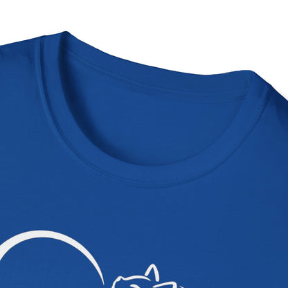 Cat Heart T-Shirt — Minimal Silhouette Cat Lover Tee