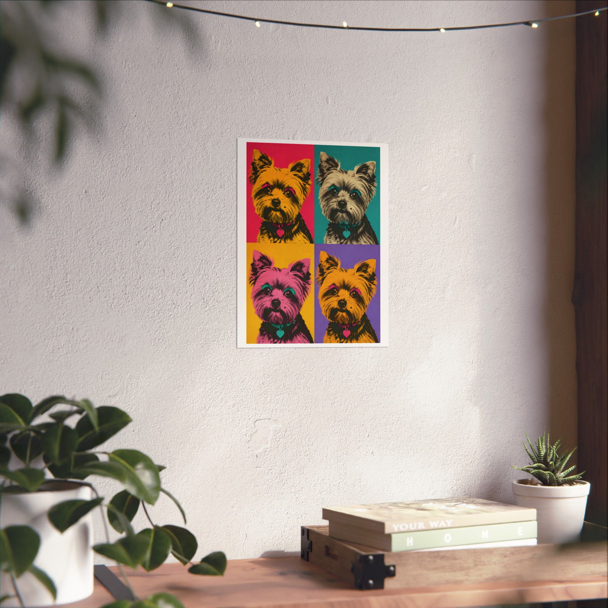 Pop Art Yorkie Poster – Colorful Matte Vertical Dog Art Print