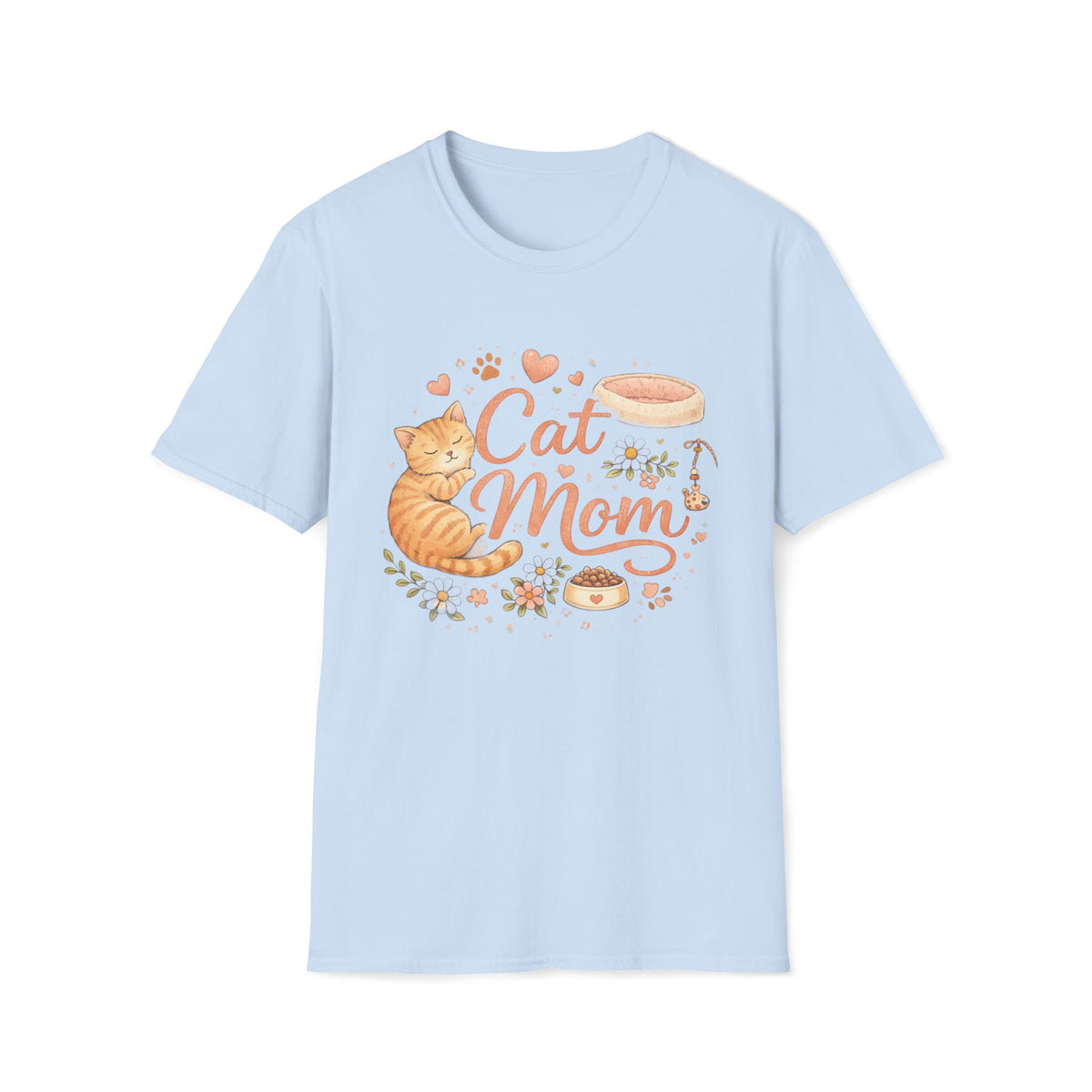 Cat Mom T-Shirt — Cute Orange Tabby Graphic Tee for Cat Lovers