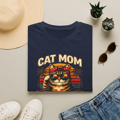 Cat Mom T-Shirt — "Cat Mom Like A Regular Mom But Cooler" Retro Graphic Tee