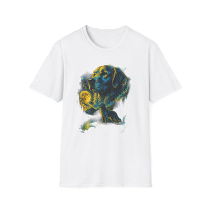 Golden Retriever Moon Graphic T‑Shirt — Vintage Dog Portrait Tee