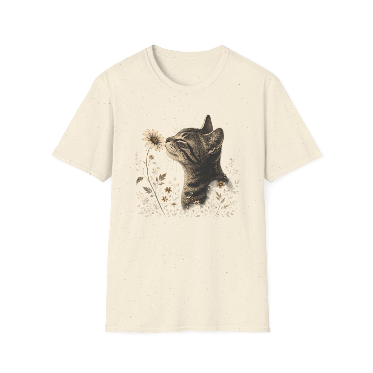 Cat & Wildflower T-Shirt — Whimsical Floral Kitty Tee