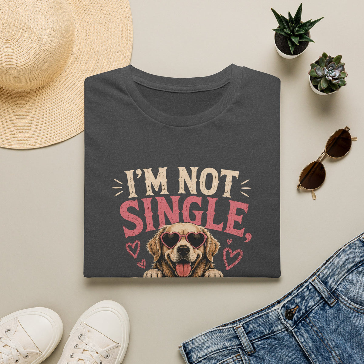 Dog Lover T-Shirt — "I'm Not Single, I Have a Dog" Cute Puppy Valentine Tee