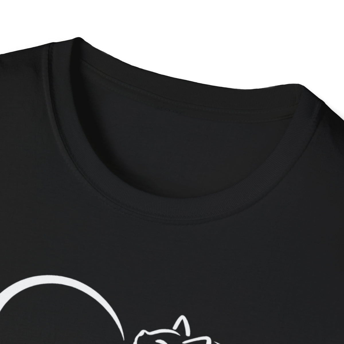 Cat Heart T-Shirt — Minimal Silhouette Cat Lover Tee