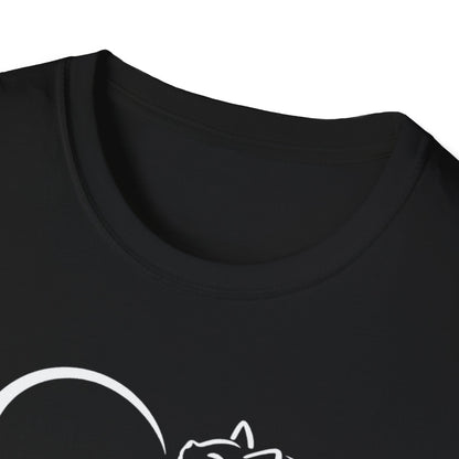 Cat Heart T-Shirt — Minimal Silhouette Cat Lover Tee