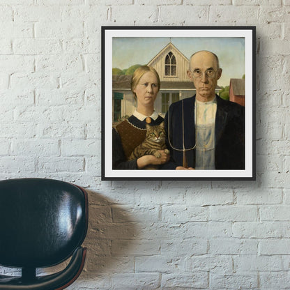 Vintage Gothic American Gothic Poster — Matte Vertical Art Print