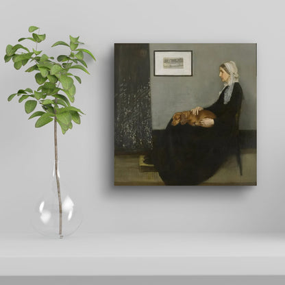 Matte Poster — Vintage Portrait of Elderly Woman with Dog (Vertical)