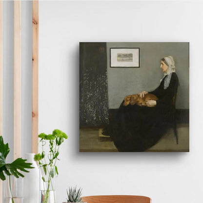 Matte Poster — Vintage Portrait of Elderly Woman with Dog (Vertical)