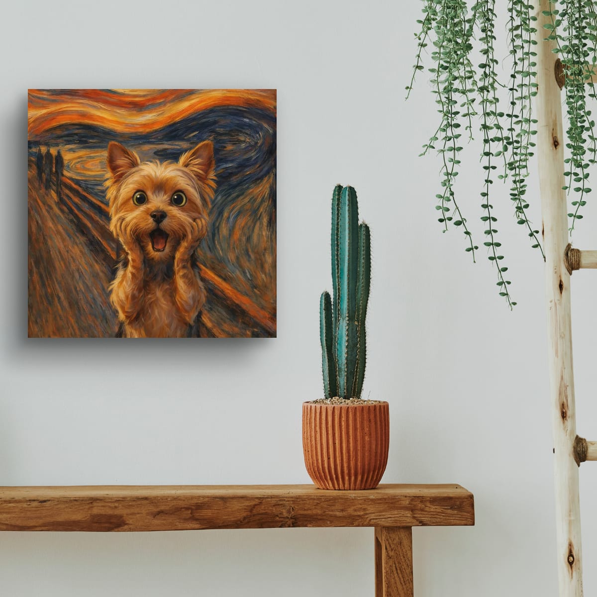 Yorkie 'The Scream' Art Poster - Funny Dog Matte Print