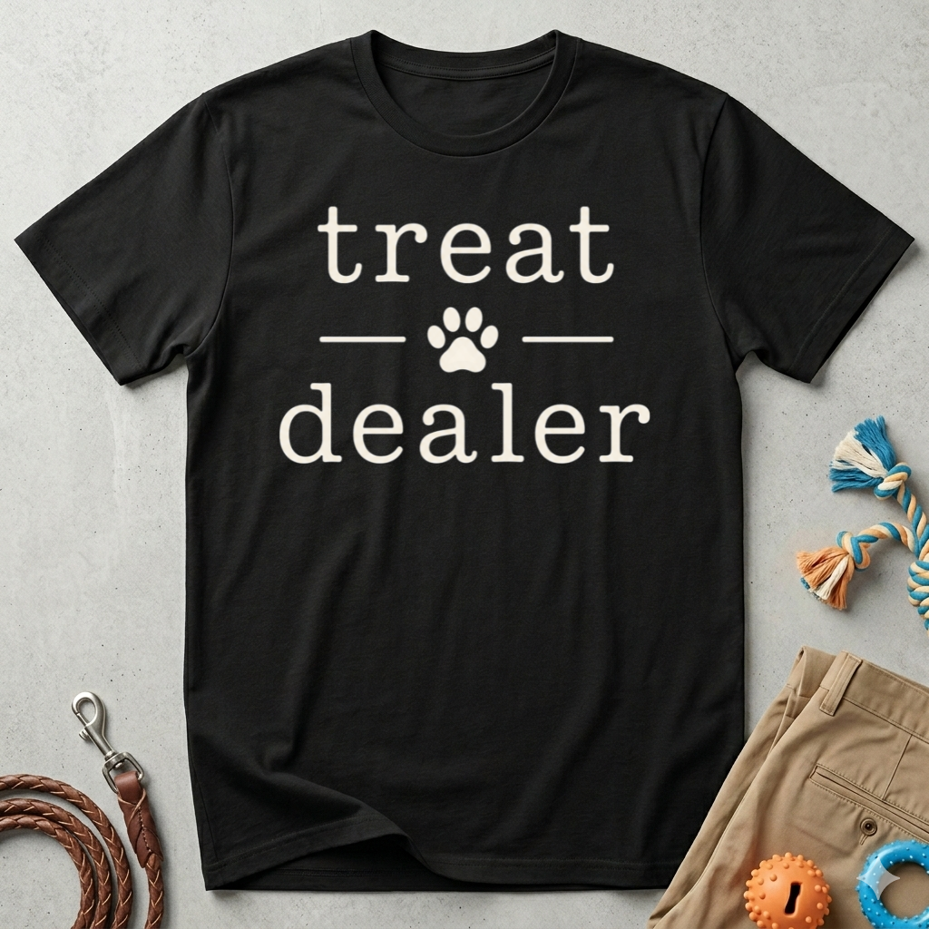 Treat Dealer T-Shirt — Funny Paw Print Shirt for Dog Lovers