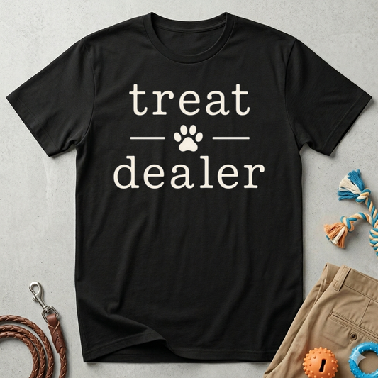 Treat Dealer T-Shirt — Funny Paw Print Shirt for Dog Lovers