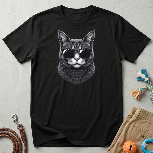 Cat With Sunglasses T-Shirt — Cool Retro Cat Graphic Tee