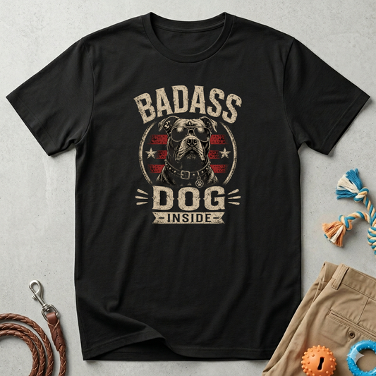 Badass Dog Inside T-Shirt — Funny Paw & Bulldog Graphic Tee for Dog Lovers