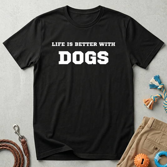 “Life Is Better With Dogs” Dog Lover T-Shirt