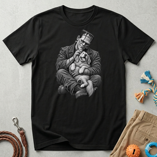 Frankenstein & Puppy Graphic T-Shirt