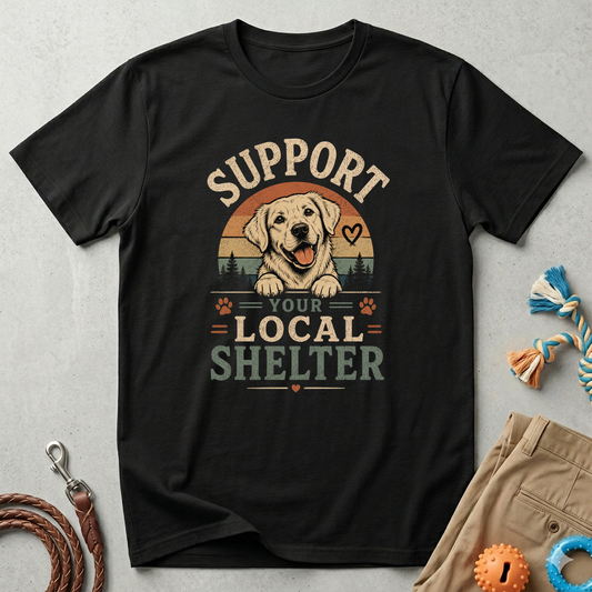 Support Your Local Shelter T-Shirt — Rescue Dog Vintage Graphic