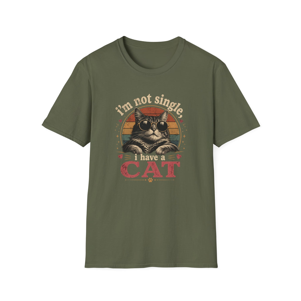 I'm Not Single, I Have a Cat T-Shirt — Retro Cat Sunglasses Graphic Tee