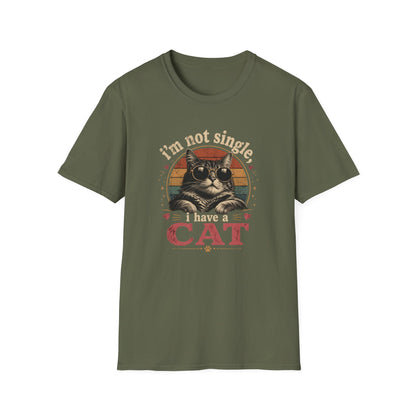I'm Not Single, I Have a Cat T-Shirt — Retro Cat Sunglasses Graphic Tee