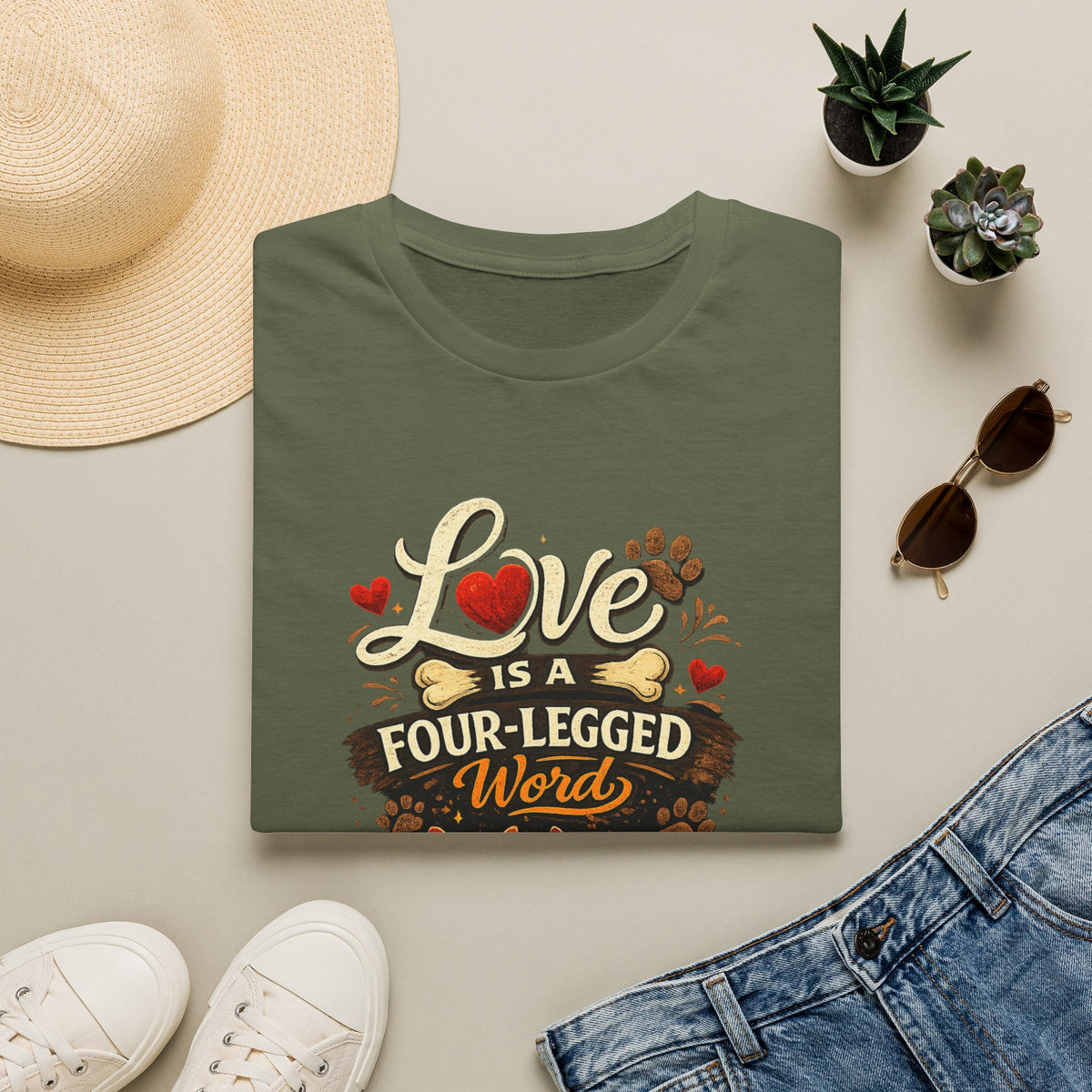 Cat Lover T-Shirt — "Love Is a Four-Legged Word" Graphic Tee
