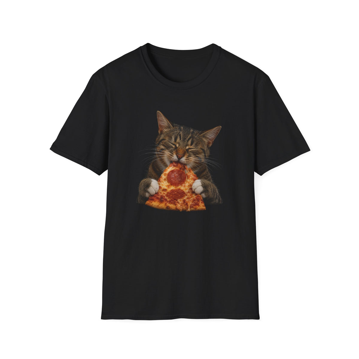 Cat Eating Pizza T-Shirt — Cute Pizza-Loving Cat Graphic Tee
