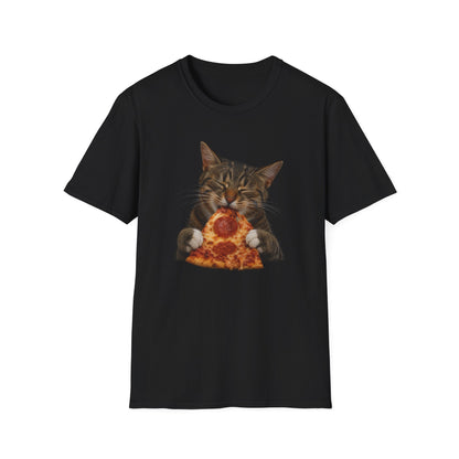 Cat Eating Pizza T-Shirt — Cute Pizza-Loving Cat Graphic Tee