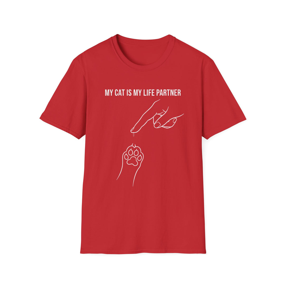 Cat Paw Partner T‑Shirt — "My Cat Is My Life Partner" Cute Cat Lover Tee