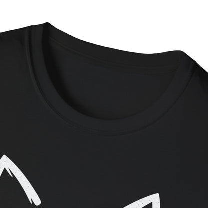 Cat Face Heart Nose T-Shirt — Cute Minimal Graphic Tee for Cat Lovers