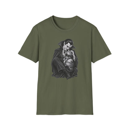 Vampire & Kitty Tee  Cute Gothic Dracula Cat Graphic T-Shirt