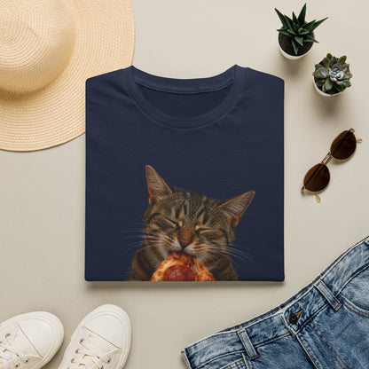 Cat Eating Pizza T-Shirt — Cute Pizza-Loving Cat Graphic Tee