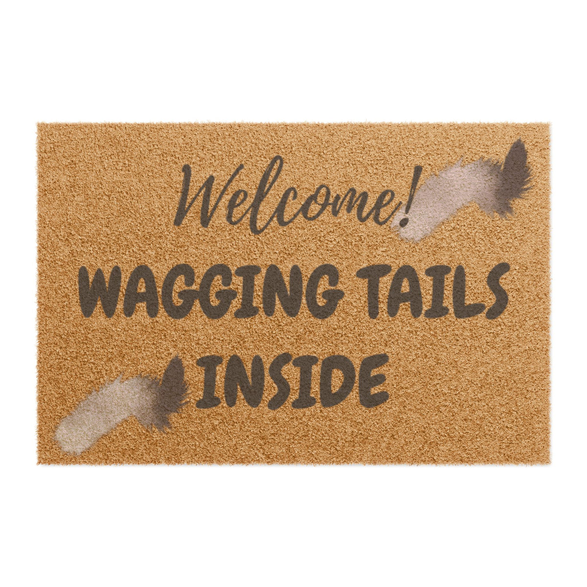 Welcome! Wagging Tails Inside Doormat — Pet-Friendly Coir Welcome Mat