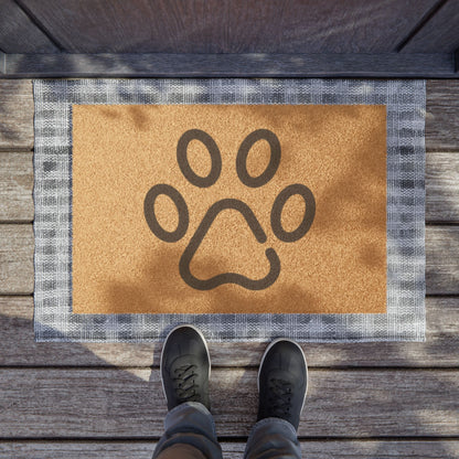 Paw Print Doormat — Natural Coir Welcome Mat for Pet Lovers