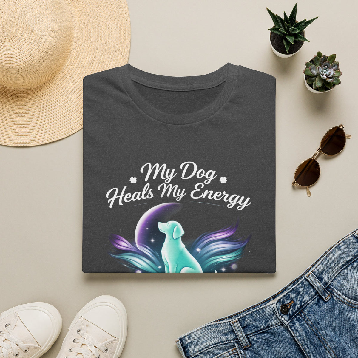 My Dog Heals My Energy T-Shirt — Spiritual Dog Lover Tee