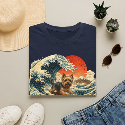 Yorkshire Terrier Wave T-Shirt — Japanese Wave Surf Dog Graphic Tee