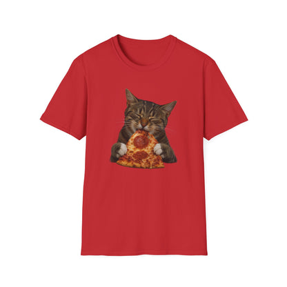 Cat Eating Pizza T-Shirt — Cute Pizza-Loving Cat Graphic Tee