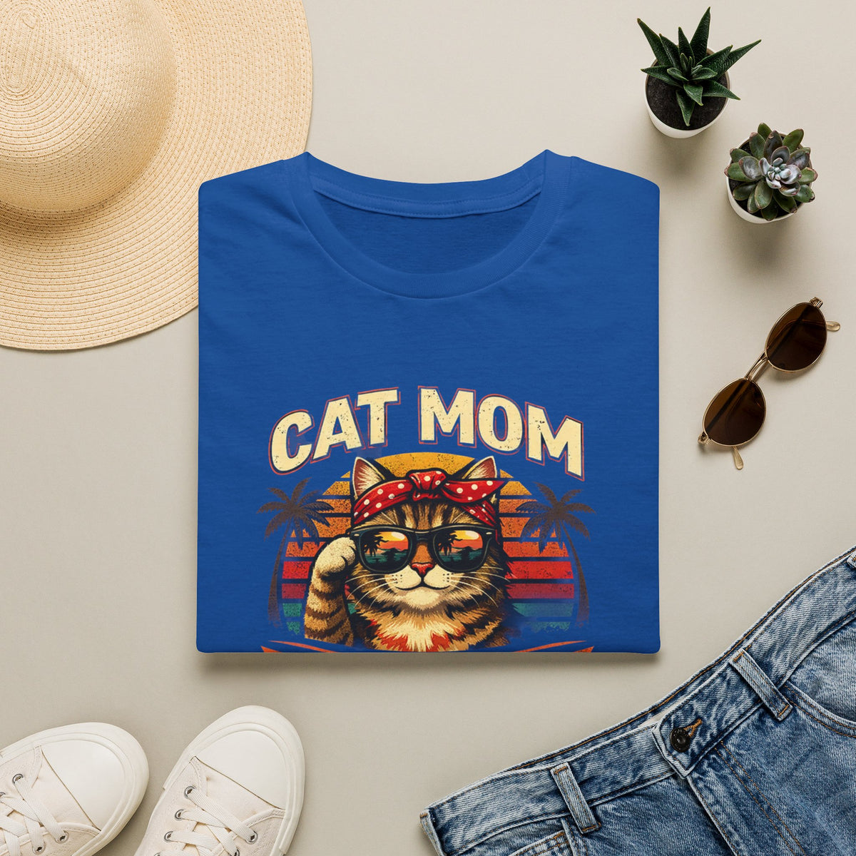 Cat Mom T-Shirt — "Cat Mom Like A Regular Mom But Cooler" Retro Graphic Tee