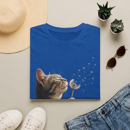 Cat Dandelion T-Shirt — Cute Kitten Blowing Dandelion Graphic Tee