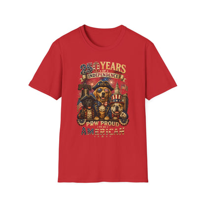 250 Years of Independence Dog T-Shirt — Paw Proud American 1776 Patriotic Tee