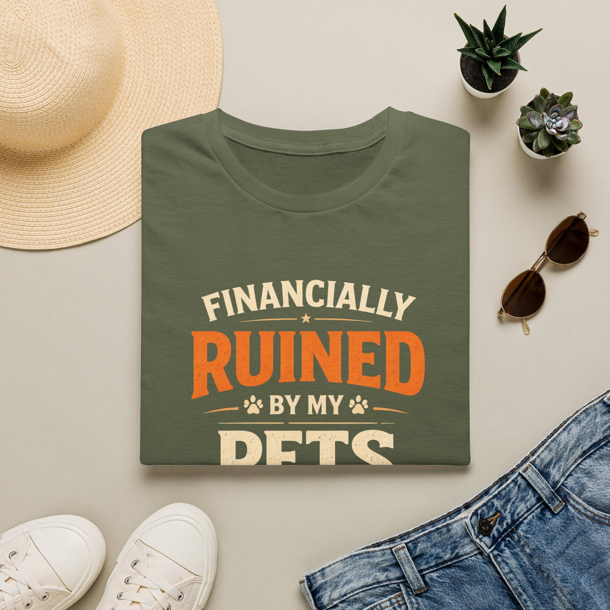 Funny "Financially Ruined by My Pets" T-Shirt