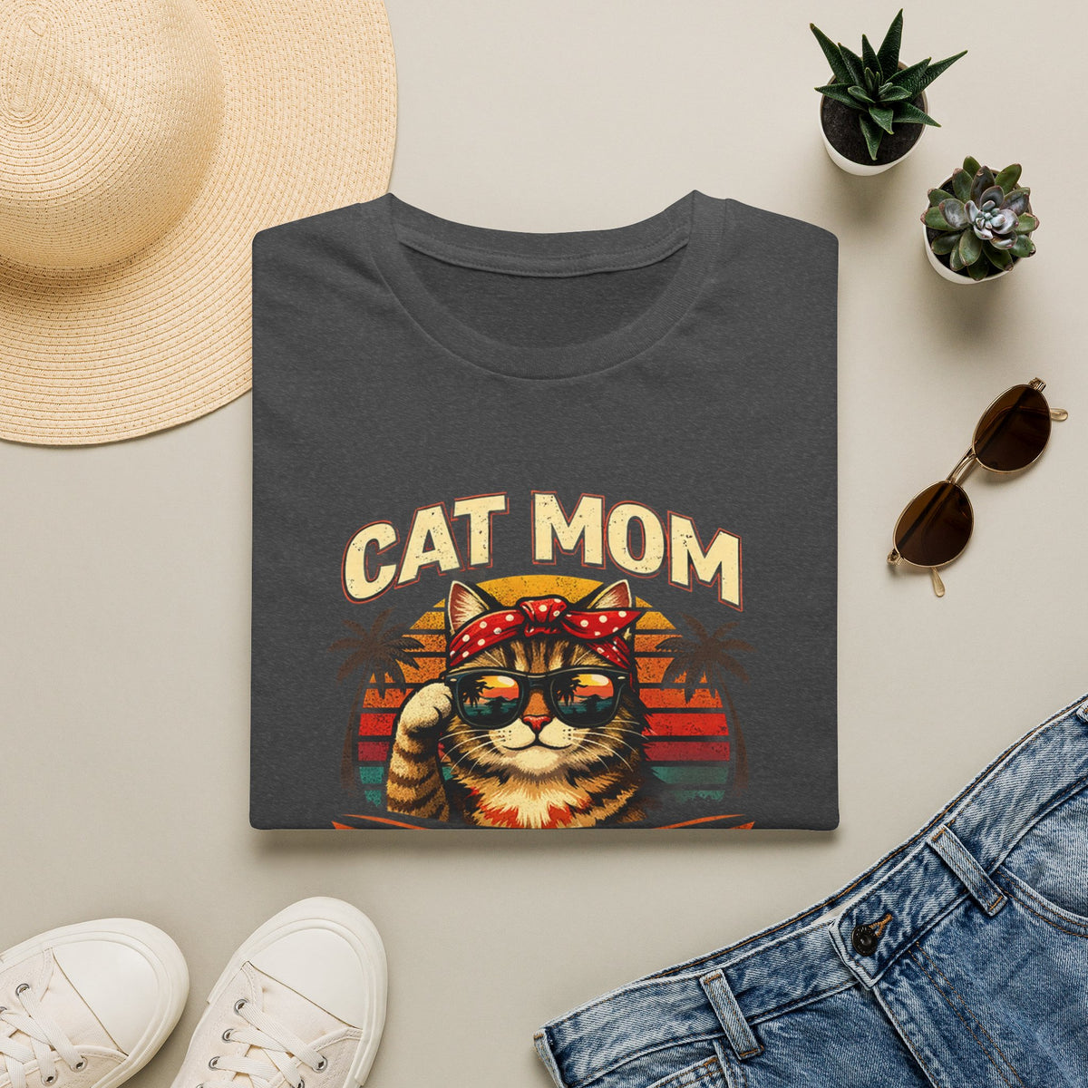 Cat Mom T-Shirt — "Cat Mom Like A Regular Mom But Cooler" Retro Graphic Tee
