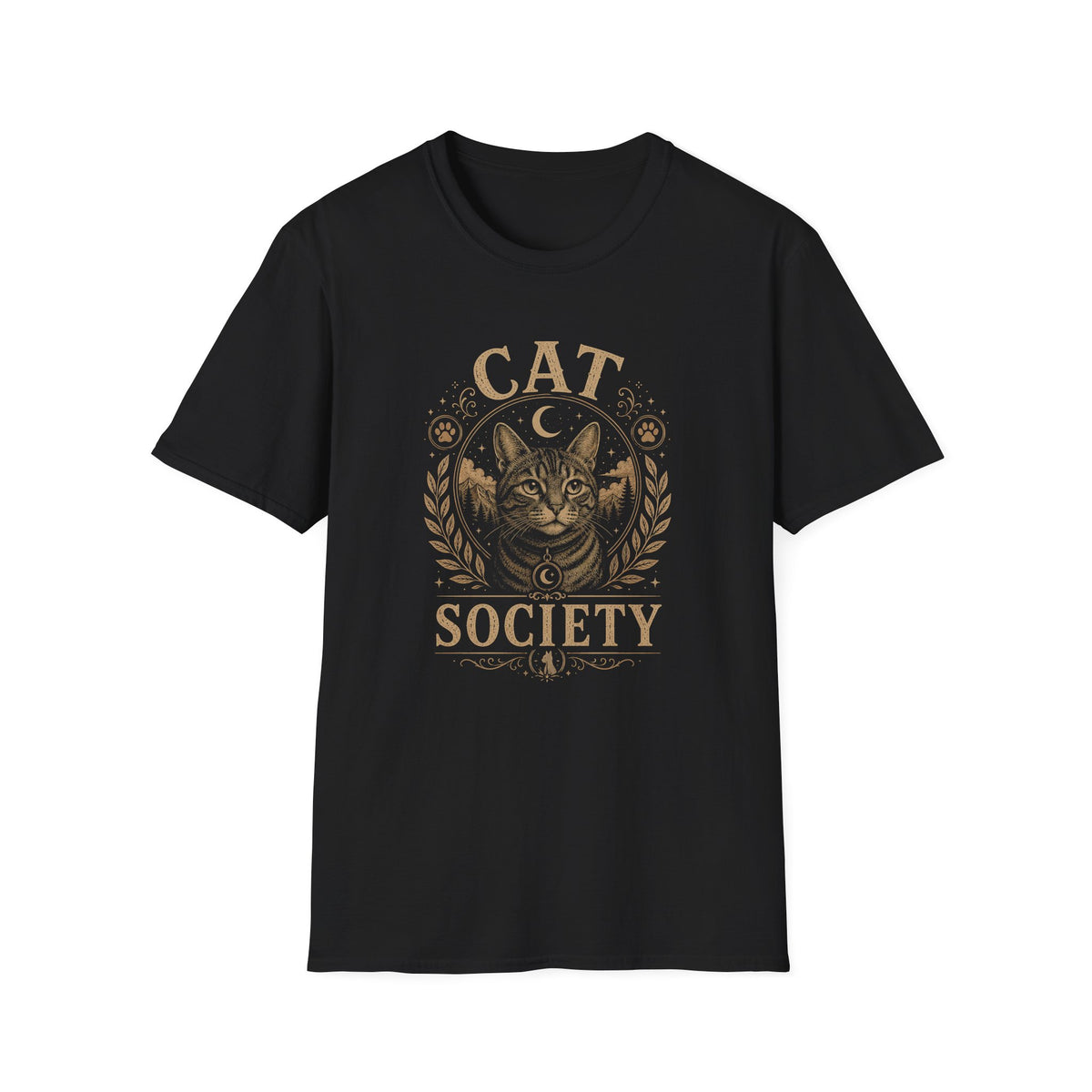 Cat Society T-Shirt — Vintage Cat Crest Graphic Tee