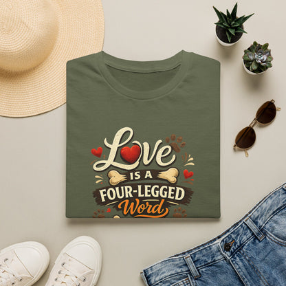 Love Is a Four-Legged Word T-Shirt — Dog & Pet Lover Tee