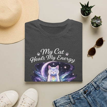 My Cat Heals My Energy T-Shirt — Spiritual Cat Lover Tee