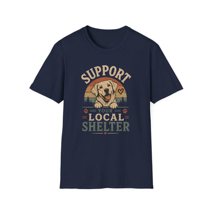 Support Your Local Shelter T-Shirt — Rescue Dog Vintage Graphic