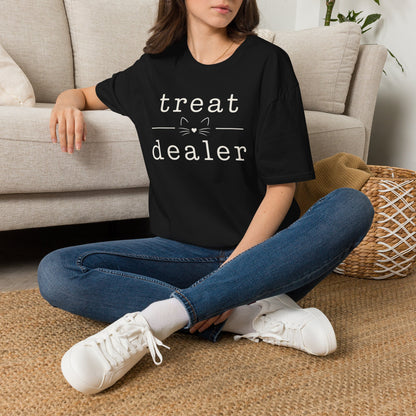 T-Shirt — "Treat Dealer" Cute Cat Treats Graphic Tee
