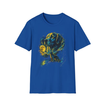 Golden Retriever Moon Graphic T‑Shirt — Vintage Dog Portrait Tee