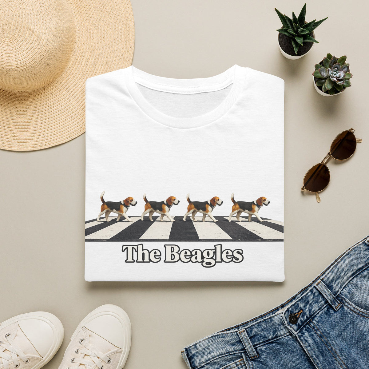 Beagles Crossing T-Shirt — "The Beagles" Abbey Road Style Dog Tee