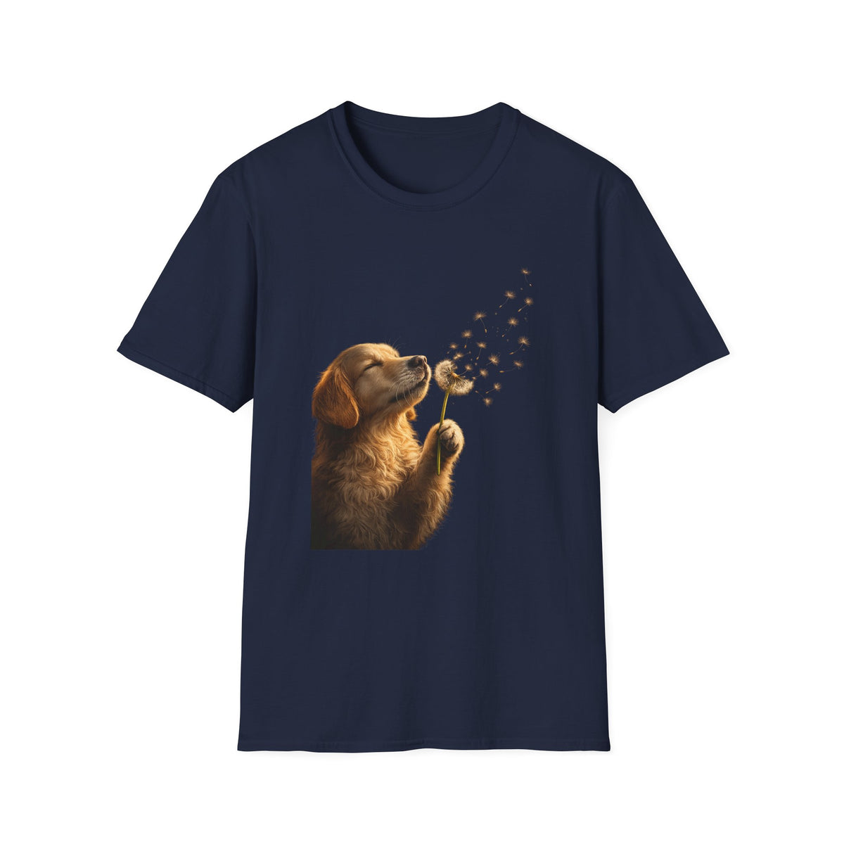Puppy & Dandelion T-Shirt — Cute Dog Blowing Dandelion Graphic Tee
