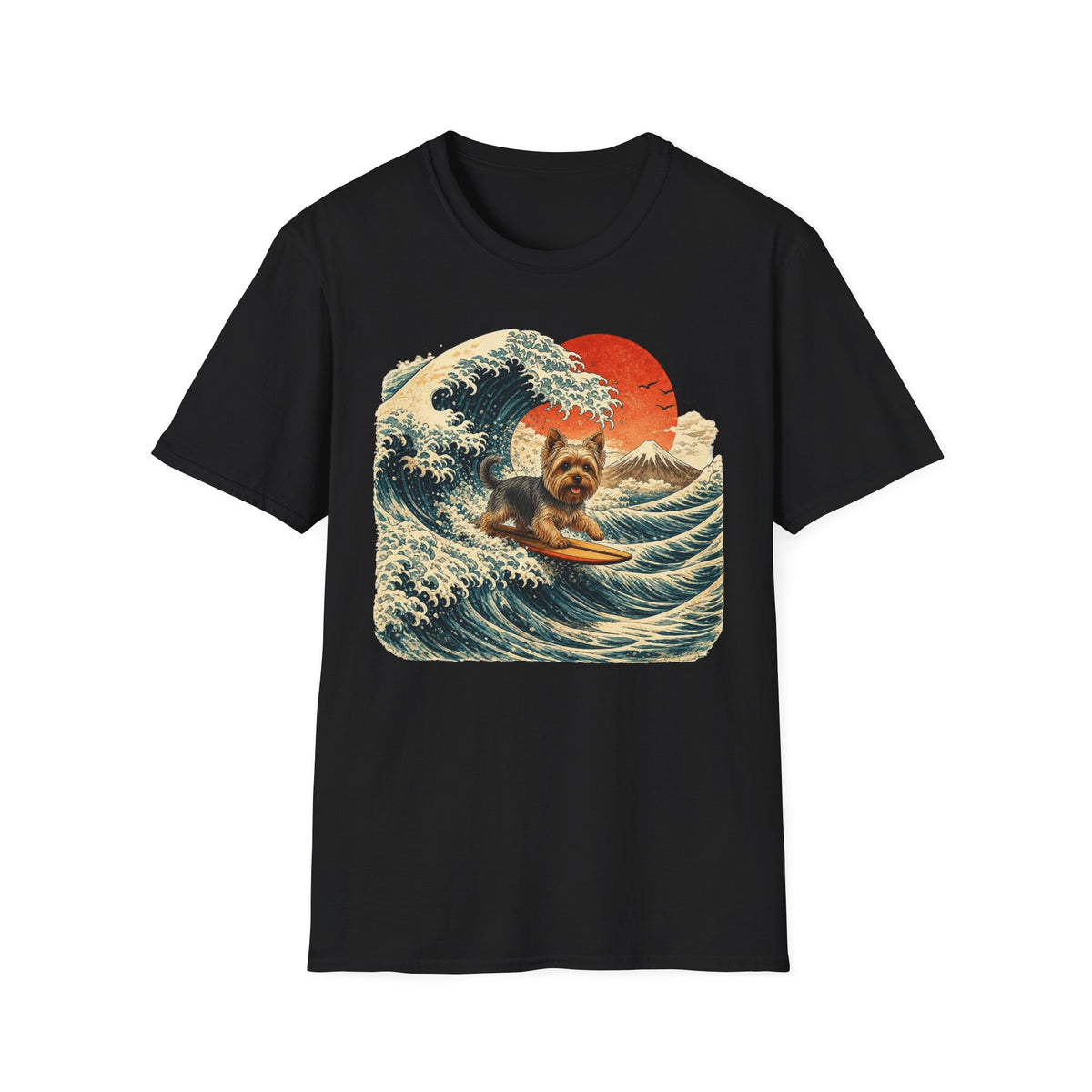 Yorkshire Terrier Wave T-Shirt — Japanese Wave Surf Dog Graphic Tee